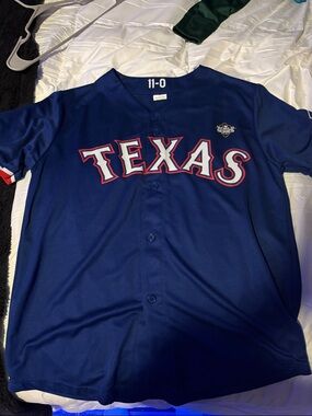 Texas Navy Blue Button-Up Baseball Jersey - Unbranded
